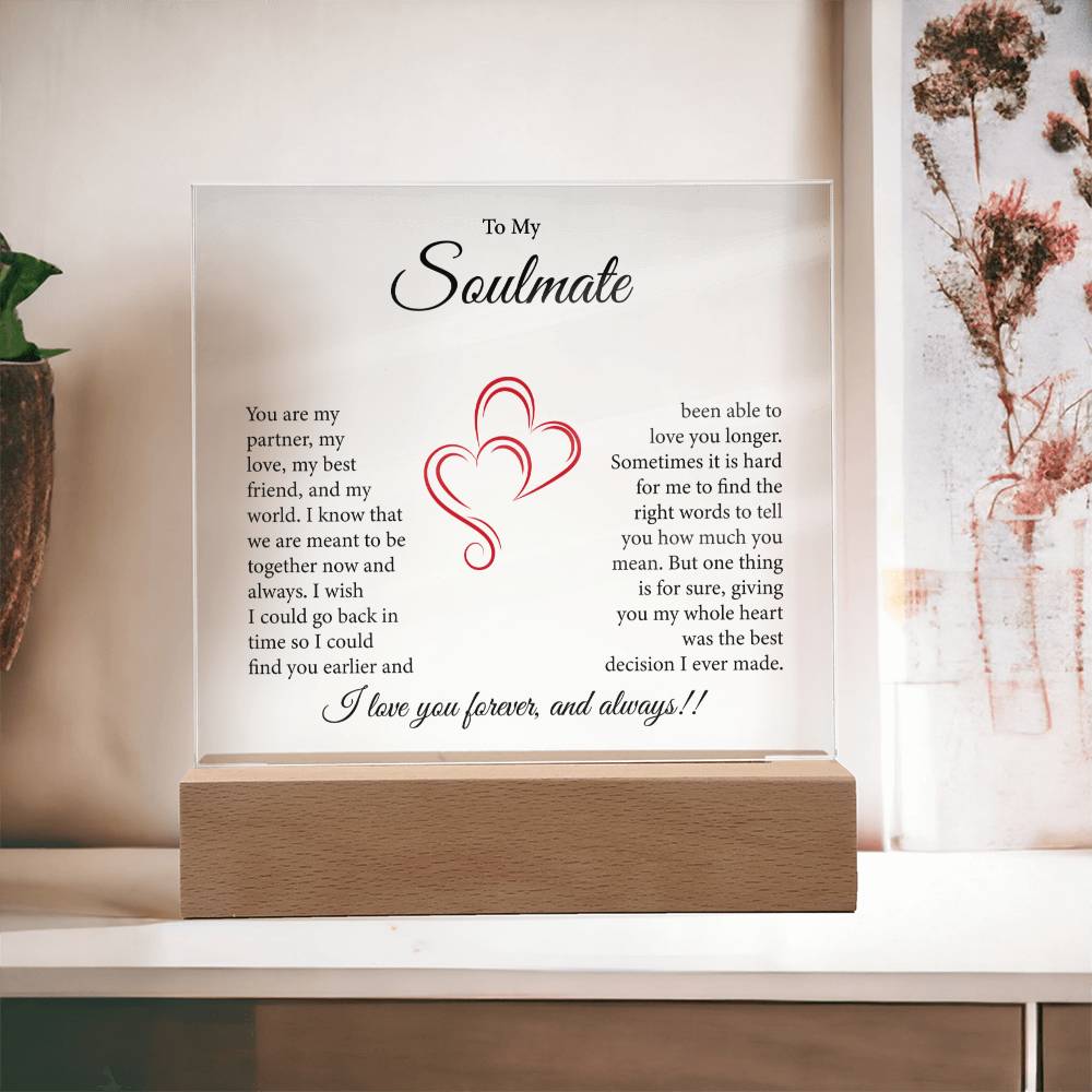 My Soulmate | Acrylic Plaque with Hearts