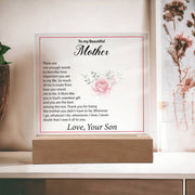 Beautiful Mother | Acrylic Plaque with Roses