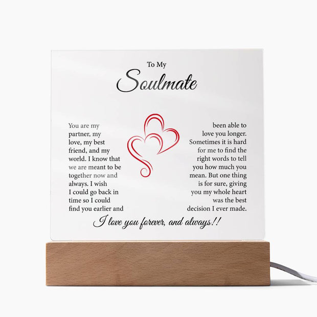 My Soulmate | Acrylic Plaque with Hearts