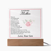 Beautiful Mother | Acrylic Plaque with Roses